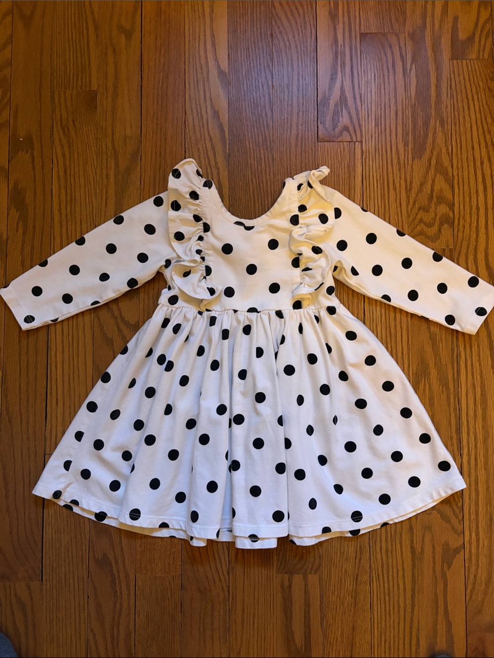 Monica + Andy polka dot long sleeve dress